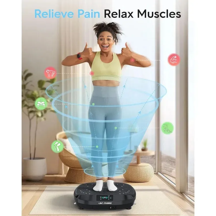 4D & Oscillation Vibration Plate  Whole Body Workout Machine with 120 Levels, Magnetic Foot Massage & Quiet Design (Includes Resistance Bands)