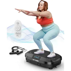 4D & Oscillation Vibration Plate  Whole Body Workout Machine with 120 Levels, Magnetic Foot Massage & Quiet Design (Includes Resistance Bands)