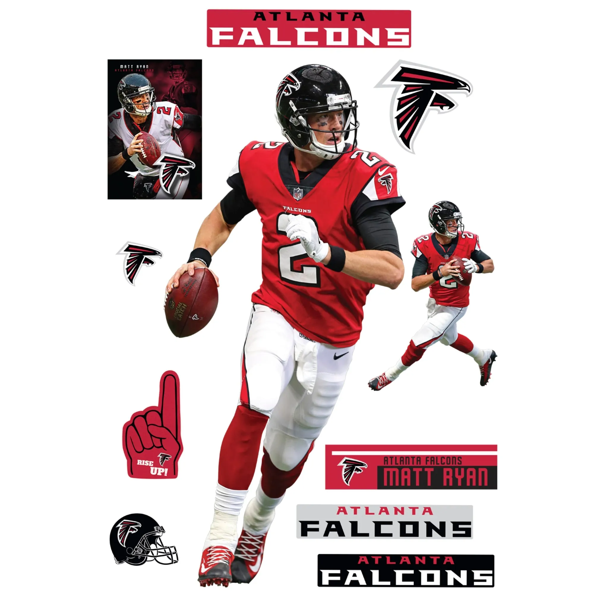 Atlanta Falcons: Matt Ryan         - Officially Licensed NFL Removable Wall   Adhesive Decal