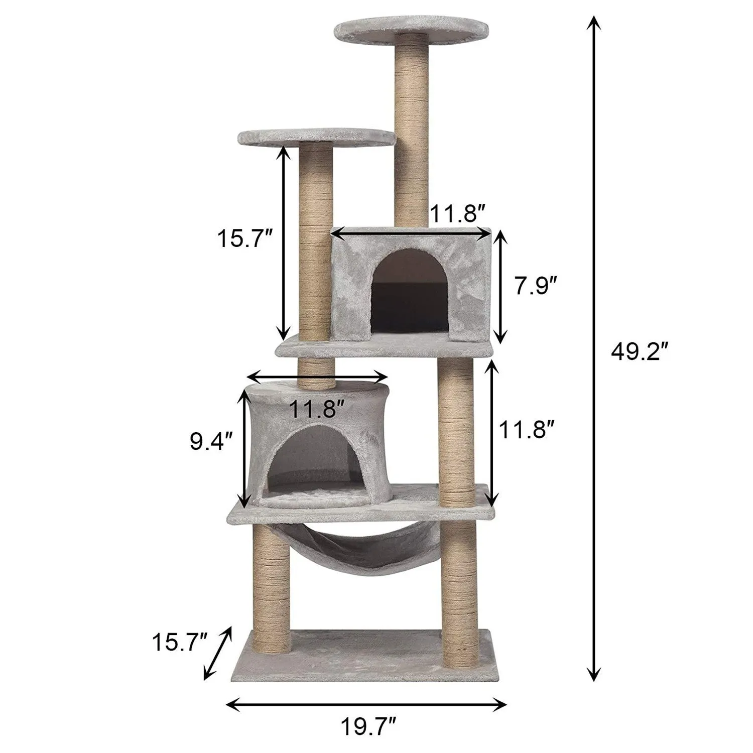 Condo Pet Furniture Multi-Level Kitten Activity Tower Play House with Sisal Scratching Posts Perch
