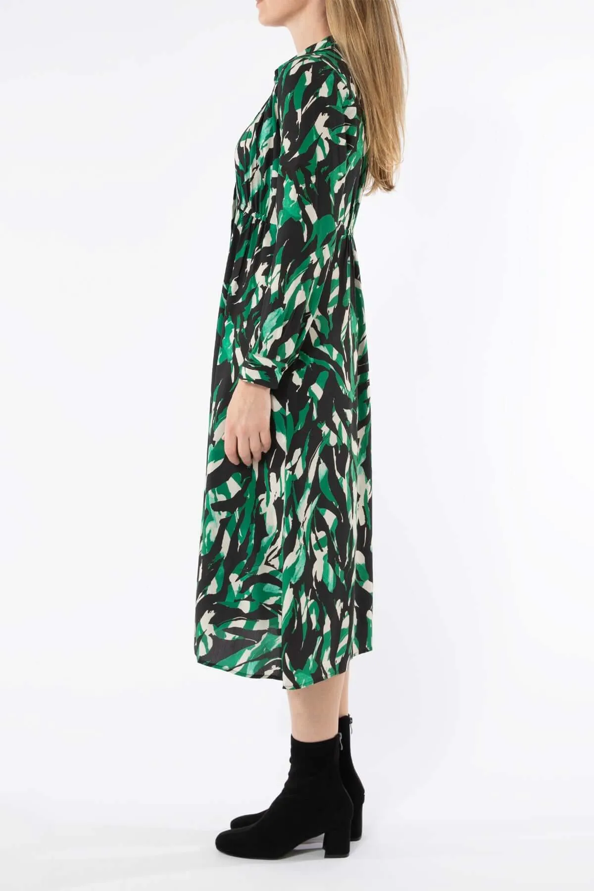 Jump Abstract Zebra Dress in Green Combo