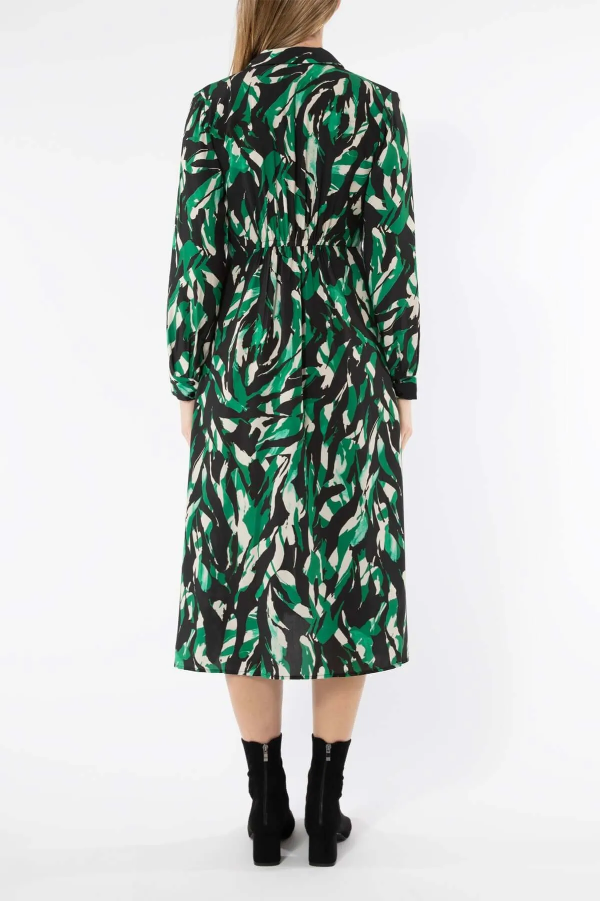 Jump Abstract Zebra Dress in Green Combo