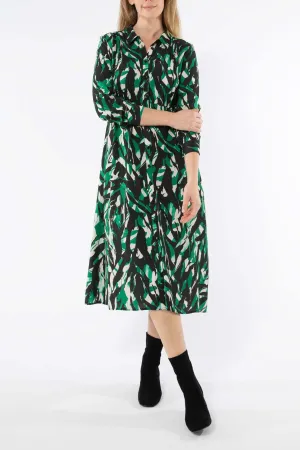 Jump Abstract Zebra Dress in Green Combo