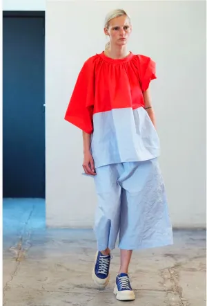 Sofie D'Hoore Barcelona Shirt in Waterfall Blue and Poppy