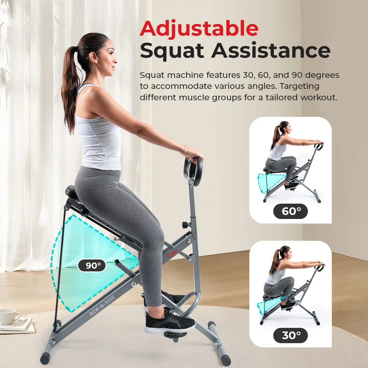 Upright Row-N-Ride® Squat Assist Trainer Machine for Abs and Glute Workout